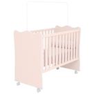 Berço Simples Com Rodízios Doce Sonho Rosa - Qmovi
