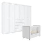Berço Tutto New E Guarda Roupa Mississipi 6 Portas Branco Fosco - Matic