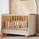 Berço Zuri Minicama 4 em 1 Americano 100% Mdf Off White/Amêndoa - Móveis Peroba