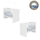 Berços Gemeos Simples Colchão 60 cm Physical Doce Sonho Branco Qmovi Ortobom