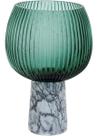 BERETTA CENTRO MESA 22x15x15cm VIDRO VERDE COM PÉ