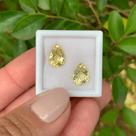 Berilo Amarelo Gota Par 3,88ct