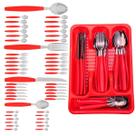 Berlim Faqueiro 48 Pçs Vermelho Aço Inox C/ 2 Porta Talheres Berlim Faqueiro 48 Pçs Vermelho Aço Inox C/ 2 Porta Talheres