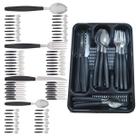 Berlim Faqueiro 72 Pçs Preto Aço Inox C/ 3 Porta Talheres