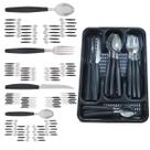 Berlim Faqueiro 96 Pçs Preto Aço Inox C/ 4 Porta Talheres Berlim Faqueiro 96 Pçs Preto Aço Inox C/ 4 Porta Talheres