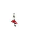 Berloque 2 Cogumelos Vermelho Aço Inox