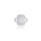 Berloque 3D Flor Passante Dupla face Prata 925