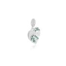 Berloque 3D Folha Zirconias Verdes Prata 925 Berloque 3D Folha Zirconias Verdes Prata 925