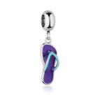 Berloque aco inox chinelo roxo