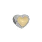 Berloque aço inox coração dourado