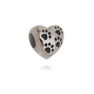 Berloque aco inox coracao patinha de cachorro