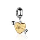 Berloque aco inox dourado love