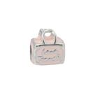 Berloque aço inox mala rosa