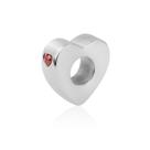 Berloque aço inox separador coração vazado 1 pedra Berloque aço inox separador coração vazado 1 pedra