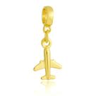 Berloque Avião Viagem Banhado a Ouro 18k
