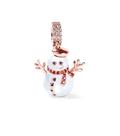Berloque Boneco De Neve Rosé em Prata 925
