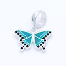 Berloque Borboleta Azul Em Prata 925