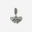 Berloque Borboleta Detalhe Azul Prata 925