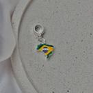 Berloque Brasil Banhado a Prata 925