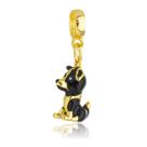Berloque Cachorro Border Collie Banhado a Ouro 18k