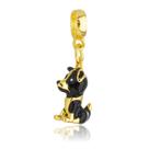 Berloque Cachorro Border Collie Banhado a Ouro 18k