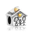Berloque CASA FAMÍLIA - MENINO em Prata S925 para pulseiras modelo Pandora ou Vivara
