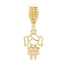 Berloque Charm Pingente Filha Menina Zircônias Banhado Berloque Charm Pingente Filha Menina Zircônias Banhado