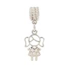 Berloque Charm Pingente Filha Menina Zircônias Banhado Berloque Charm Pingente Filha Menina Zircônias Banhado