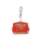 Berloque Charm Pingente Sofá Vermelho Banhado
