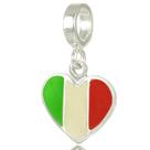 Berloque Charms Bandeira Coração Paises Nações Prata 925 Berloque Charms Bandeira Coração Paises Nações Prata 925