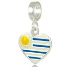 Berloque Charms Bandeira Coração Paises Nações Prata 925 Berloque Charms Bandeira Coração Paises Nações Prata 925