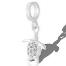 Berloque Charms Pingente Tartaruga Prata Original Cravejado Berloque Charms Pingente Tartaruga Prata Original Cravejado
