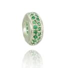 Berloque Charms Prata Legitima 925 Separador Zirconia Verde