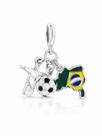 Berloque Copa Brasil Futebol Banhado a Prata 925 Berloque Copa Brasil Futebol Banhado a Prata 925
