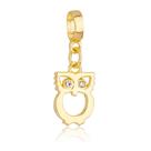 Berloque Coruja Strass Banhado a Ouro 18k