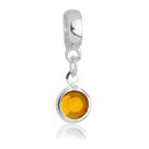 Berloque Cristal Marrom Banhado a Prata 925 Berloque Cristal Marrom Banhado a Prata 925
