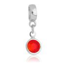 Berloque Cristal Vermelho Banhado a Prata 925 Berloque Cristal Vermelho Banhado a Prata 925