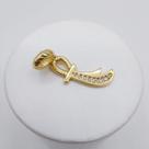 Berloque espada iansã cravejado mm zircônias banhado a ouro