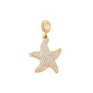Berloque estrela banhado à ouro 18k cravejado micro zircônia