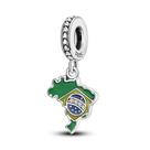 Berloque EU AMO MEU PAÍS 2 Prata S925 Pandora ou Vivara Berloque EU AMO MEU PAÍS 2 Prata S925 Pandora ou Vivara