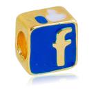 Berloque Facebook Separador Banhado a Ouro 18k