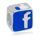 Berloque Facebook Separador Banhado a Prata 925