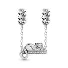 Berloque GATINHO DORMINDO em Prata S925 para pulseiras modelo Pandora ou Vivara