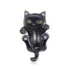 Berloque Gatinho Preto em Prata