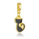 Berloque Gato com Resina Banhado a Ouro 18k