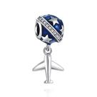 Berloque GLOBO E AVIÃO GRANDE em Prata S925 para pulseiras modelo Pandora ou Vivara Berloque GLOBO E AVIÃO GRANDE em Prata S925 para pulseiras modelo Pandora ou Vivara