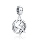 Berloque GLOBO E AVIÃO PRATA em Prata S925 para pulseiras modelo Pandora ou Vivara Berloque GLOBO E AVIÃO PRATA em Prata S925 para pulseiras modelo Pandora ou Vivara