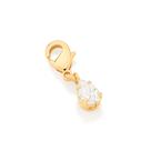 Berloque gota folheado a ouro BRANCO 542358 Rommanel