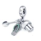 Berloque I LOVE PRAIA em Prata S925 para pulseiras modelo Pandora ou Vivara