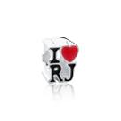 Berloque I Love RJ banhada a Prata Pulseiras de Berloques